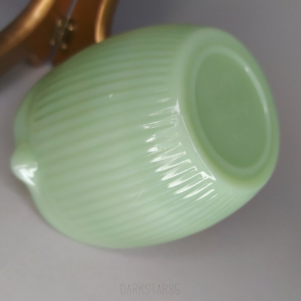Fire King Green Ribbed Creamer - Picture 5 of 8